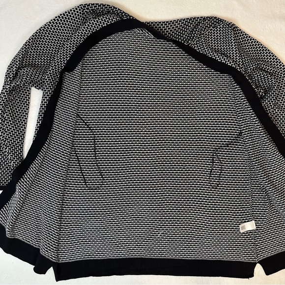 Croft & Barrow Black White Geometric Print Open Flowy Longline Cardigan, size XL - Picture 13 of 16